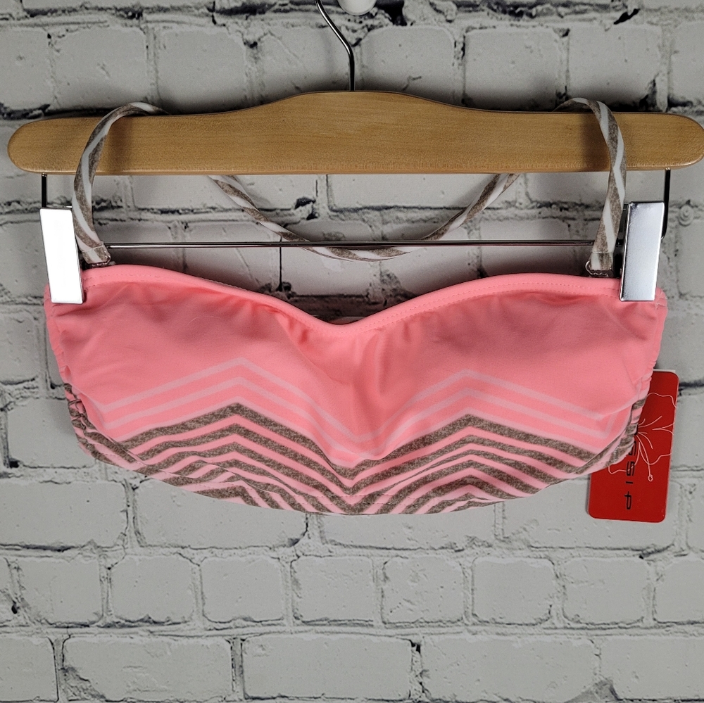 GOSSIP | Chevron Sensation bandeau halter strappy bikini swim bathing suit top